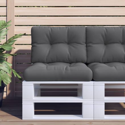 vidaXL - Palletkussens - 2 - st - stof - antracietkleurig