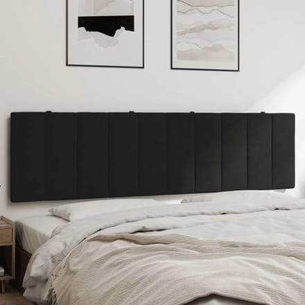 Groot Zwart Hoofdkussen voor Bed 180 cm Fluweel