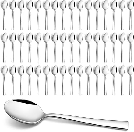 Set van 48 RVS Koffielepels met Vierkante Handgreep voor Perfecte Koffie-ervaring