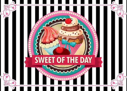 Cupcakes Retro Photo Wallcovering