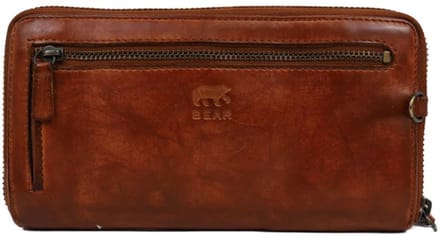 Bear Design Isa Portemonnee CL14851 - Cognac – Afneembaar polsbandje – Van leer – Dames, lederwaren en portemonnees