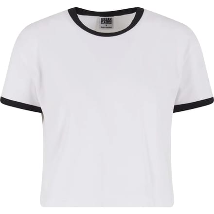 Urban Classics Contrast Retro Dames T-shirt - wit/zwart - S