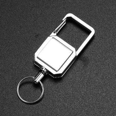 1Pc Staaldraad Touw Hoge Veerkracht Intrekbare Sleutelhanger Buiten Karabijnhaak D-type Anti Verlies Gemakkelijk Te Trekken Gesp Sleutelhanger