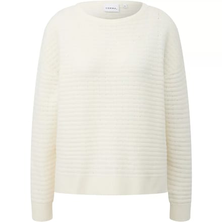 Dames ronde hals sweater in gemengde katoen met afhangende schouders COMMA