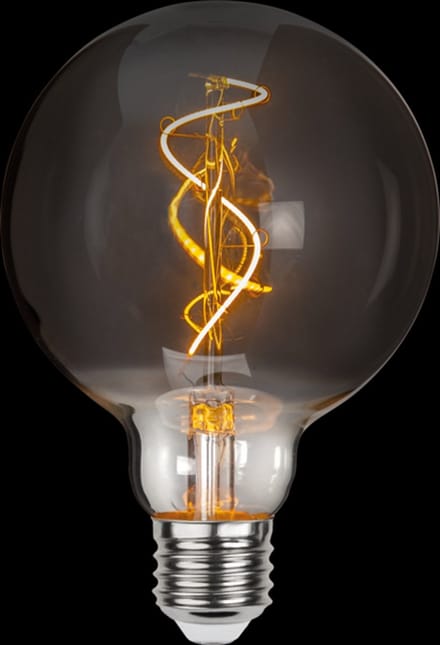 G95 bol - E27 - 3W - Super Warm Wit <2200K - Filament - Rookglas