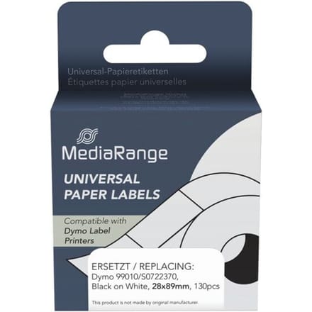 MediaRange - labels - 130 label(s) - 28 x 89 mm (alternative for: DYMO 99010 DYMO S0722370)