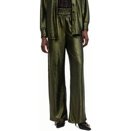 AllSaints Charli Seq Trouser Olive Green Größe: 8 | Ausgestellte Hosen Outlet | Damen | Grün