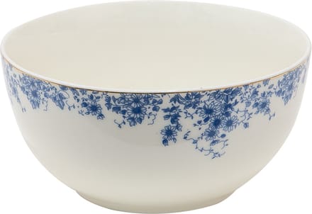 Clayre & Eef Soepkom 500 ml Blauw Porselein Bloemen