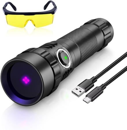 UV Zaklamp - Blacklight Detector - Vlekken Opspeuren - 365nm Golflengte - Compact Formaat - Zwart