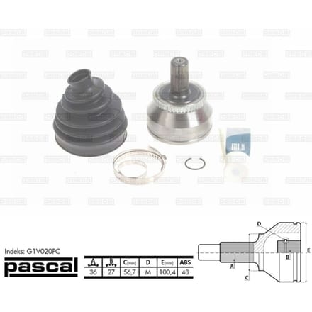 Homokineet reparatie set, aandrijfas PASCAL G1V020PC