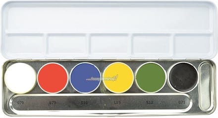 Kryolan Rubber Mask Grease Palette 6 Colors