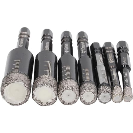 7 Stuks Diamant Boorbits Nat en Droog Gebruik Gesoldeerde Kernboor Zeskantschacht Diamant Gatenzaag Kit voor
