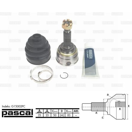 Homokineet reparatie set, aandrijfas PASCAL G15002PC