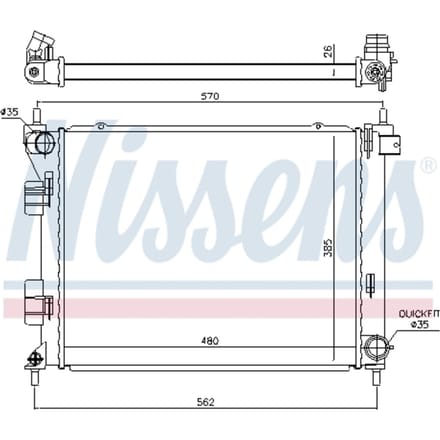 Radiator, motorkoeling NISSENS 67616