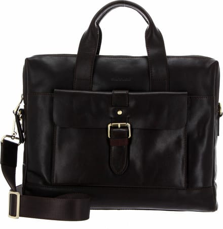 SADDLER Business tas Schoudertas met laptopvak Adam Computer Bag Dark Brown Bruine