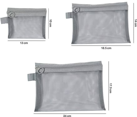 Ainy Tas organizer grijs - set van 3 stuks bag organizer | cadeau voor vrouwen