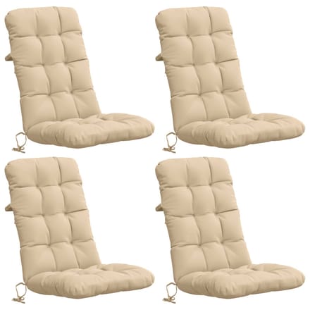 vidaXL - 4-delige - hoogrugkussen - VIANEN - 100% - Polyester - Crèmekleurig