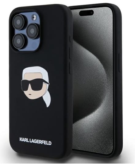 Karl Lagerfeld KLHMP15LSKHPPLK iPhone 15 Pro 6.1" black/black hardcase Silicone Karl Head Print MagSafe