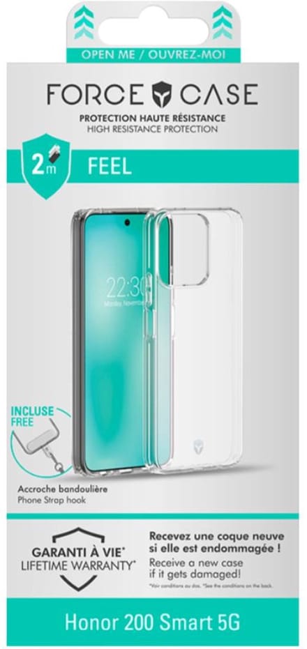 Force Case, Hoesje geschikt voor Honor 200 Smart 5G - Versterkt, Transparant