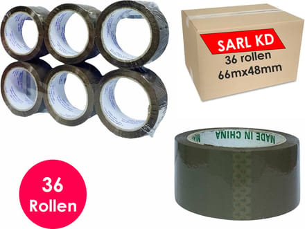 Verpakkingstape - 36 rollen - Bruin - PP Plakband - 66mx48mm - Polypropylene tape - SARL KD®
