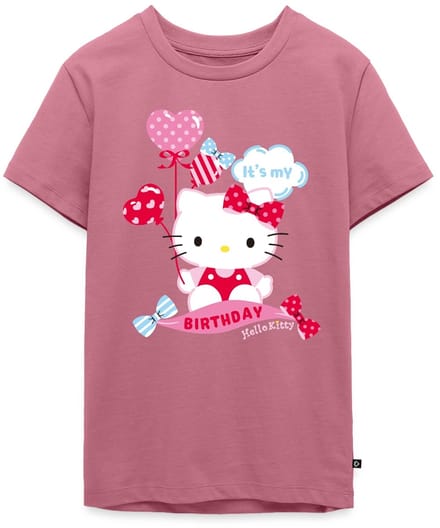 Hello Kitty Met Ballonnen Jarig Ontwerp Premium T-Shirt Tiener