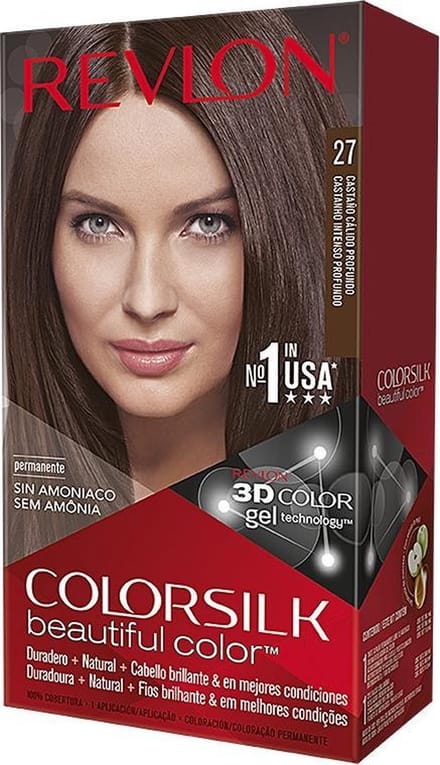Haarkleur Zonder Ammoniak Colorsilk Revlon Diep warme kastanje