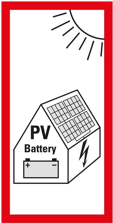 Sticker PV installatie, nieuw 100 x 50 mm