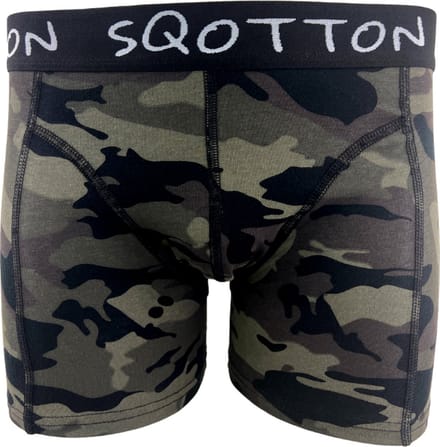 Boxershort - SQOTTON® - Camouflage - Kaki - Maat M