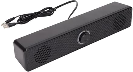 Allecto - Computerluidsprekers - USB-desktopluidspreker - Volumeregeling - Zwart - Stereo mini-soundbar - Geschikt voor PC en laptop - 3,5 mm aansl...