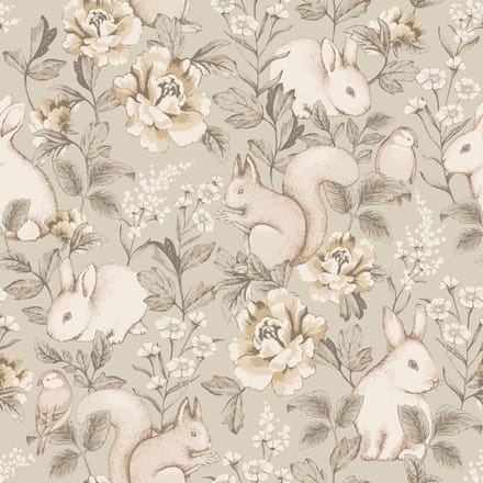 Boråstapeter Vliesbehang 6933 - Newbie2 - Dieren Beige - 53cm x 10.05m
