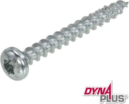 Dynaplus - Unischroef - Torx 10 Cillinderkop - 3x12mm - Verzinkt - Deeldraad ( 200 stuks)