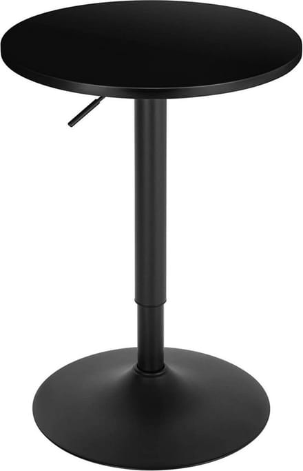 Bartafel - Zwart - Verstelbaar - Hout Metaal - 52x52x70-92cm - Keuken