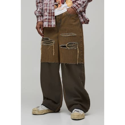 Gescheurde Overlay Baggy Fit Jeans | Light Wash | Size 28