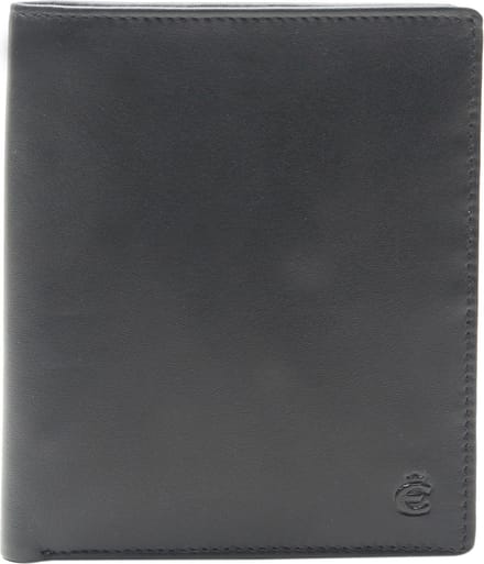 Esquire Leren Kaarthoes Logo Billfold Wallet Black Zwart
