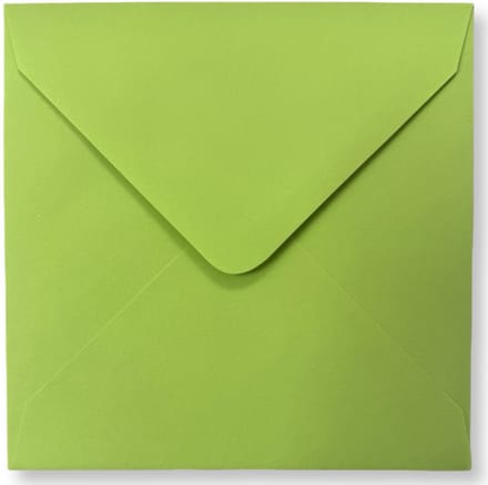 100 Luxe Vierkante Enveloppen Lime Groen - 15,5 x 15,5 cm - 110 Grams - 155x155mm - Puntklepsluiting