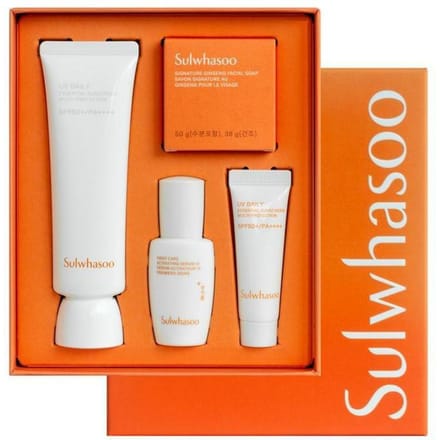 Sulwhasoo UV Wise Verhelderende Multi Protector Nee. 2 Melkachtige Tone-Up SPF50+ PA++++ Speciale Set met 4 items orange