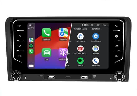 Carplay autoradio voor Audi A3 | S3 | RS3 | 2004 t/m 2013 | Android 13 | Draadloos Apple Carplay & Android Auto | 2GB + 64GB | Denago | 2025 model | 2004 2005 2006 2007 2008 2009 2010 2011 2012 2013 | Bluetooth & Wifi