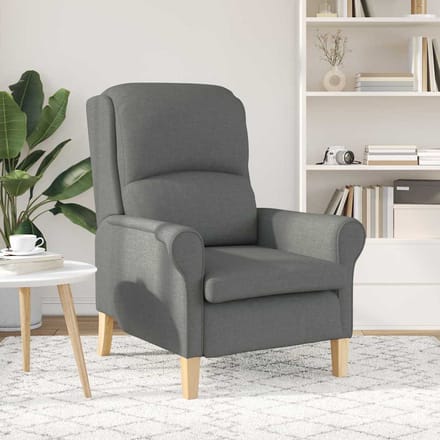 vidaXL - Fauteuil - Donkergrijs - Stof