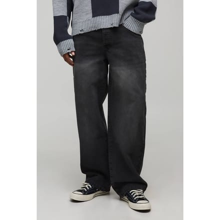Relaxte stug gewassen jeans | Charcoal | Size 28R