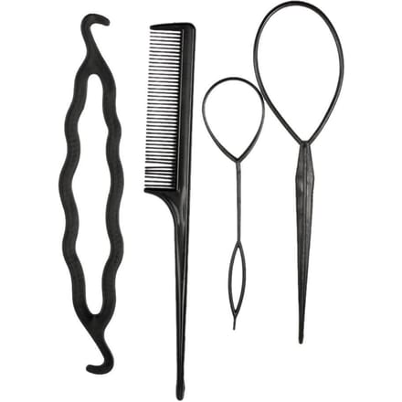 4 stuks Hair Twist Styling Clip Stick Pin Bun Braid Maker Haaraccessoires Kit DIY Haarstijltool gray