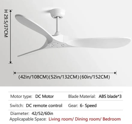 Nivard Plafondventilator - Met Verlichting - Plafond Ventilator - Met Lamp - Plafonniere Met Ventilator - Wit - 132cm
