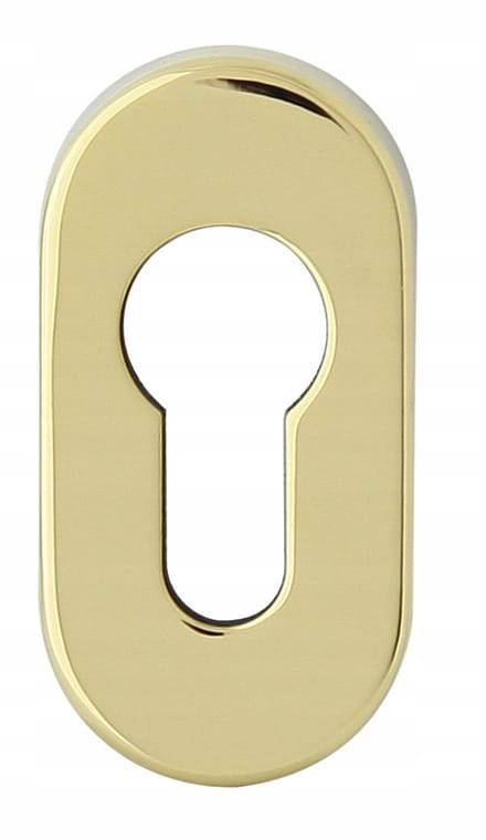 Domino Ovale Binnendeur Schild voor Cilinderslot - Goud