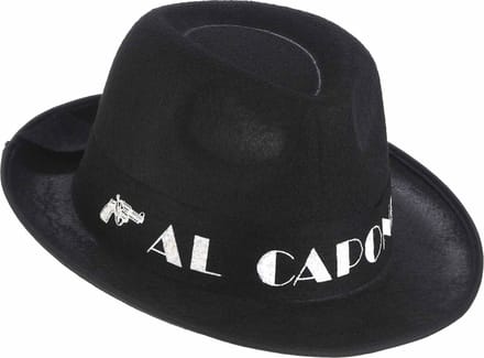 Vegaoo - Zwarte Al Capone borsalino hoed volwassenen