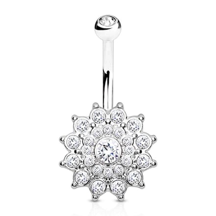 Navelpiercing dahlia - zilver - LMPiercings