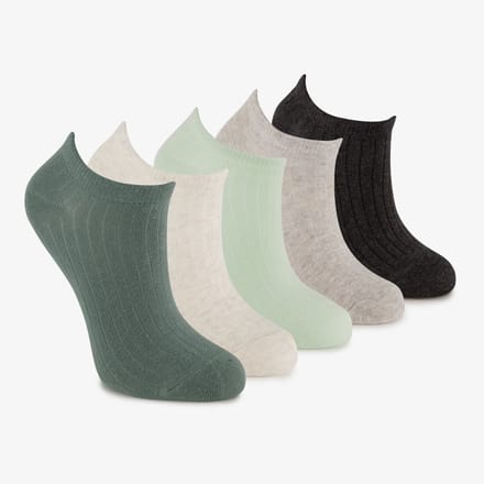 5 paar kinder sneakersokken groen - Maat 23/26
