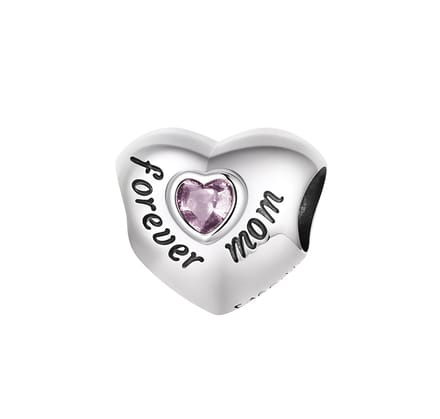 RomyStones – Forever Mom Bedel – Zilver – Bedelarmband – Kerst Cadeau - Mama