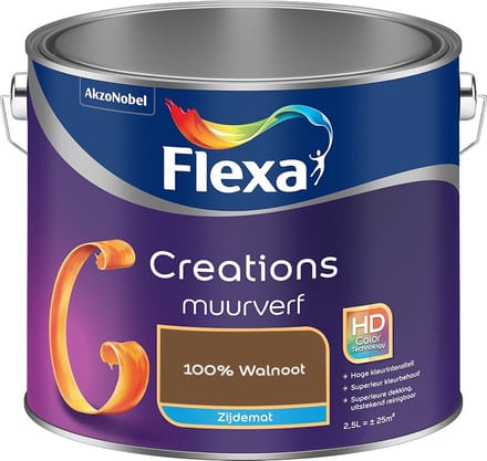 Flexa - Creations Muurverf Zijdemat - 100% Walnoot - Mengverf - 2,5 L