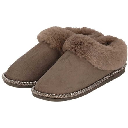 Apollo Dames Instap Pantoffels Teddy Taupe - Maat 41/42