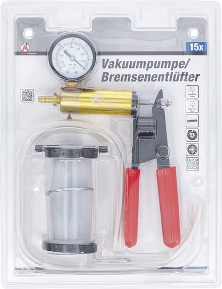 BGS Vacuümpomp en remontluchter - Multifunctionele vacuumpomp - Rood, Zwart - Maximale onderdruk 0.7 bar