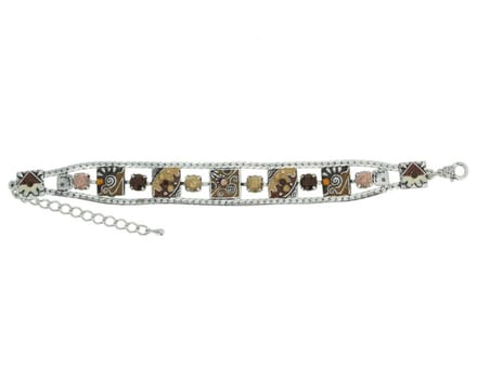 Behave - Armband met mozaïek steentjes - boho chic detail 15,5 cm
